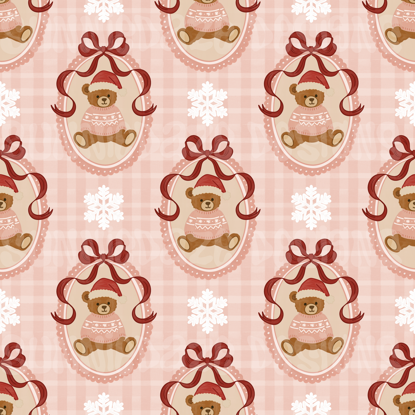Cutie Christmas bears snowflakes