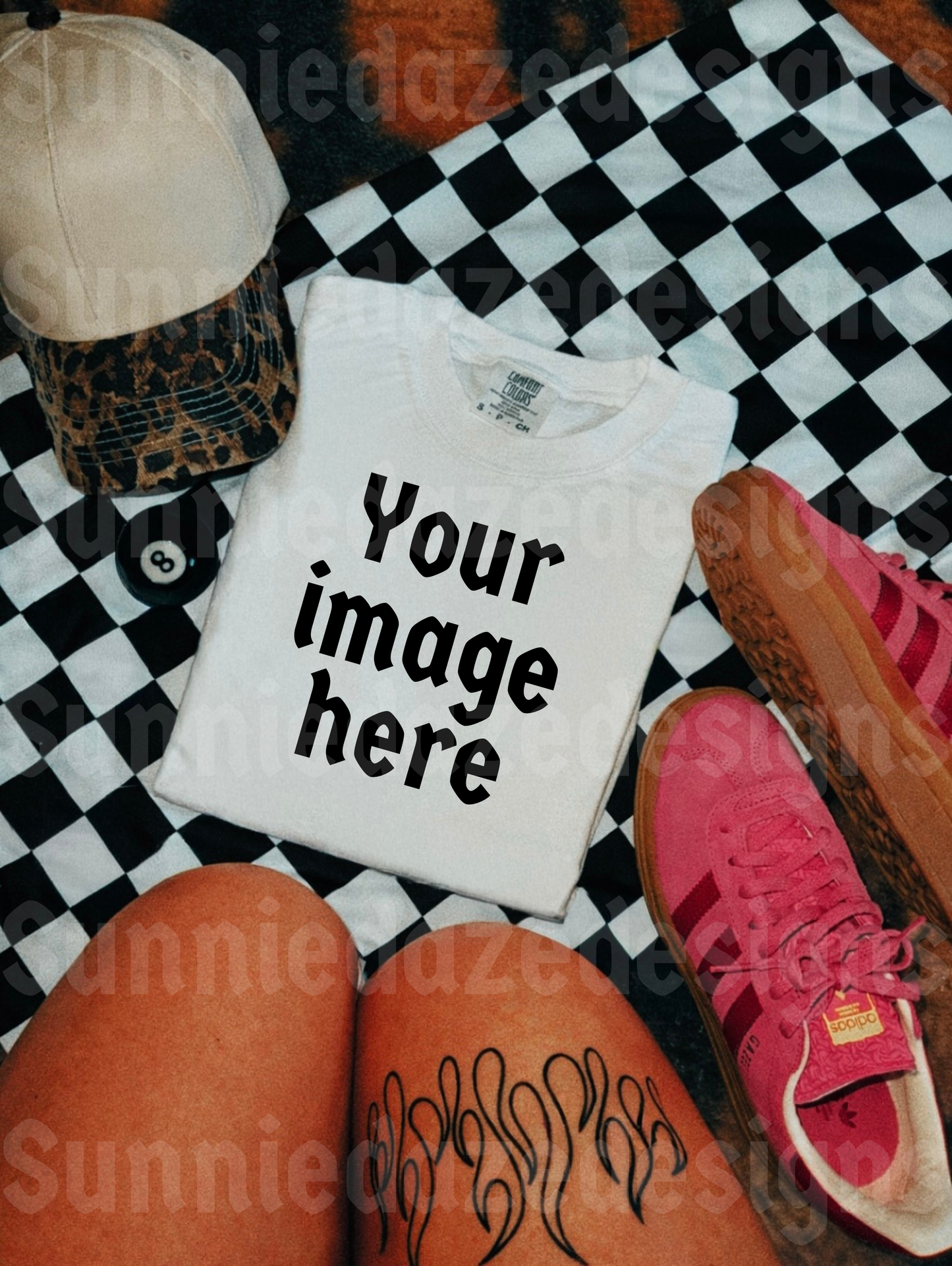 Comfort colors white mock + blank hat