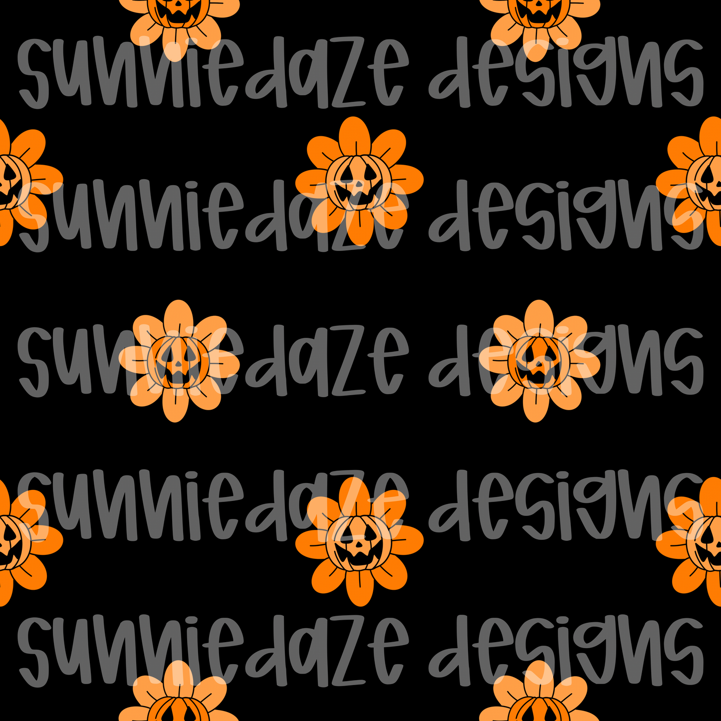 Pumpkin flowers seamless