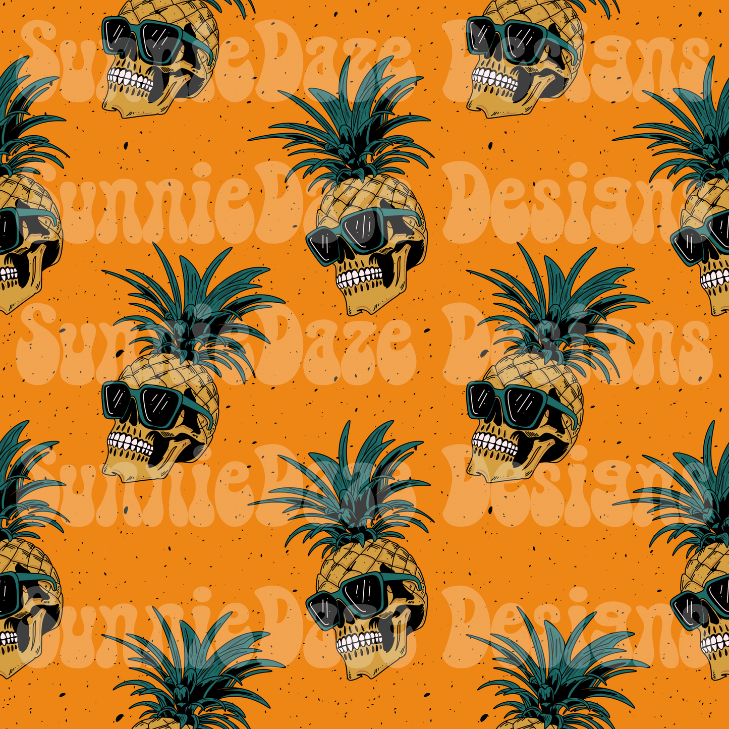 Pineapple skull seamless