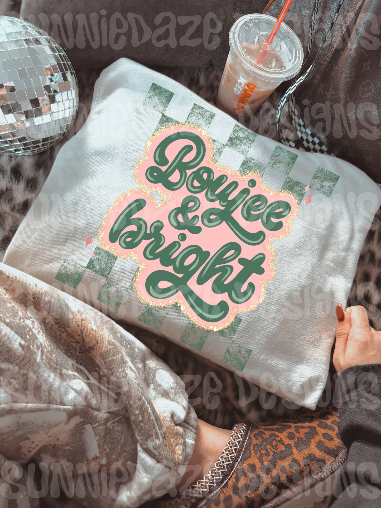 Boujee & bright checkered png