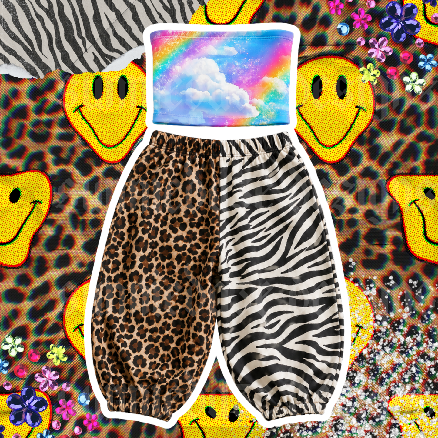 Happy vibez clouds seamless