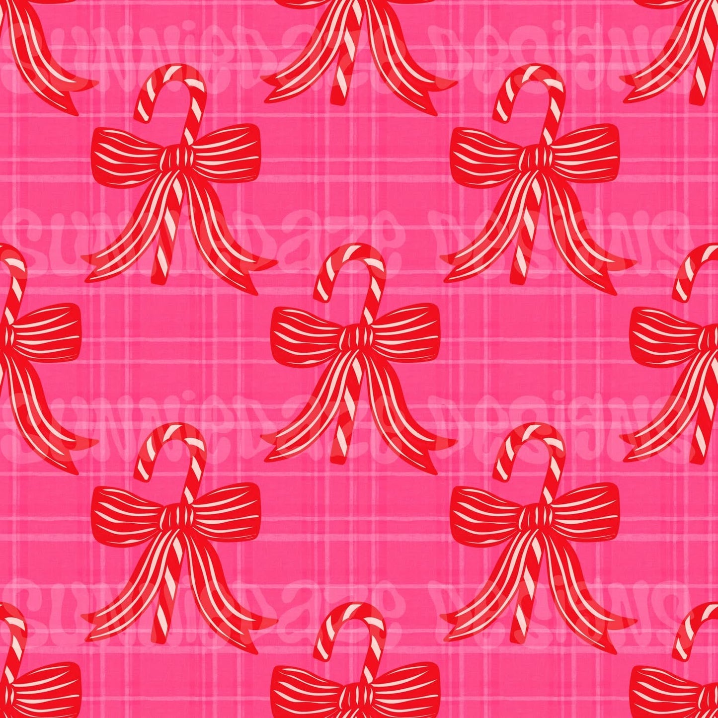 Pink plaid candy canes
