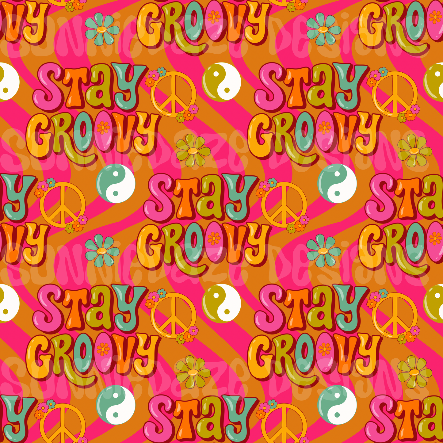 Stay groovy seamless NON BOUJEE