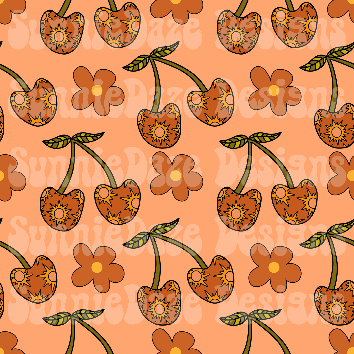 Boho cherry & flowers 1
