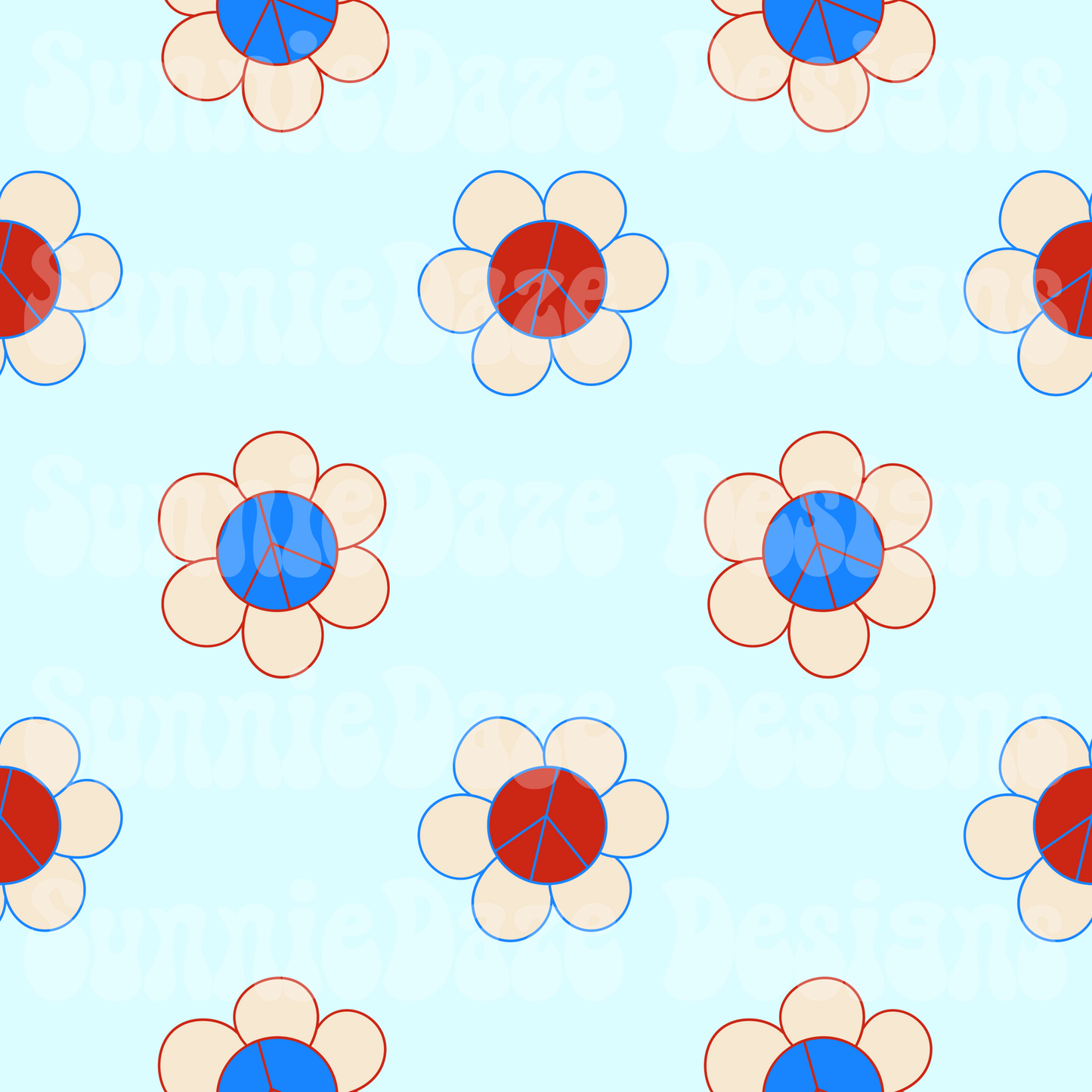 FOJ flower peace signs- blue