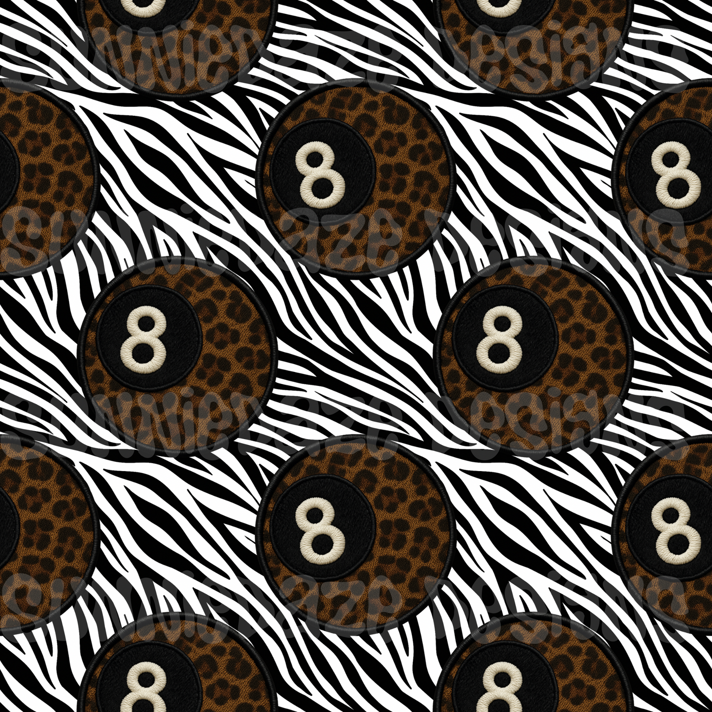 Leopard 8 ball patch/zebra