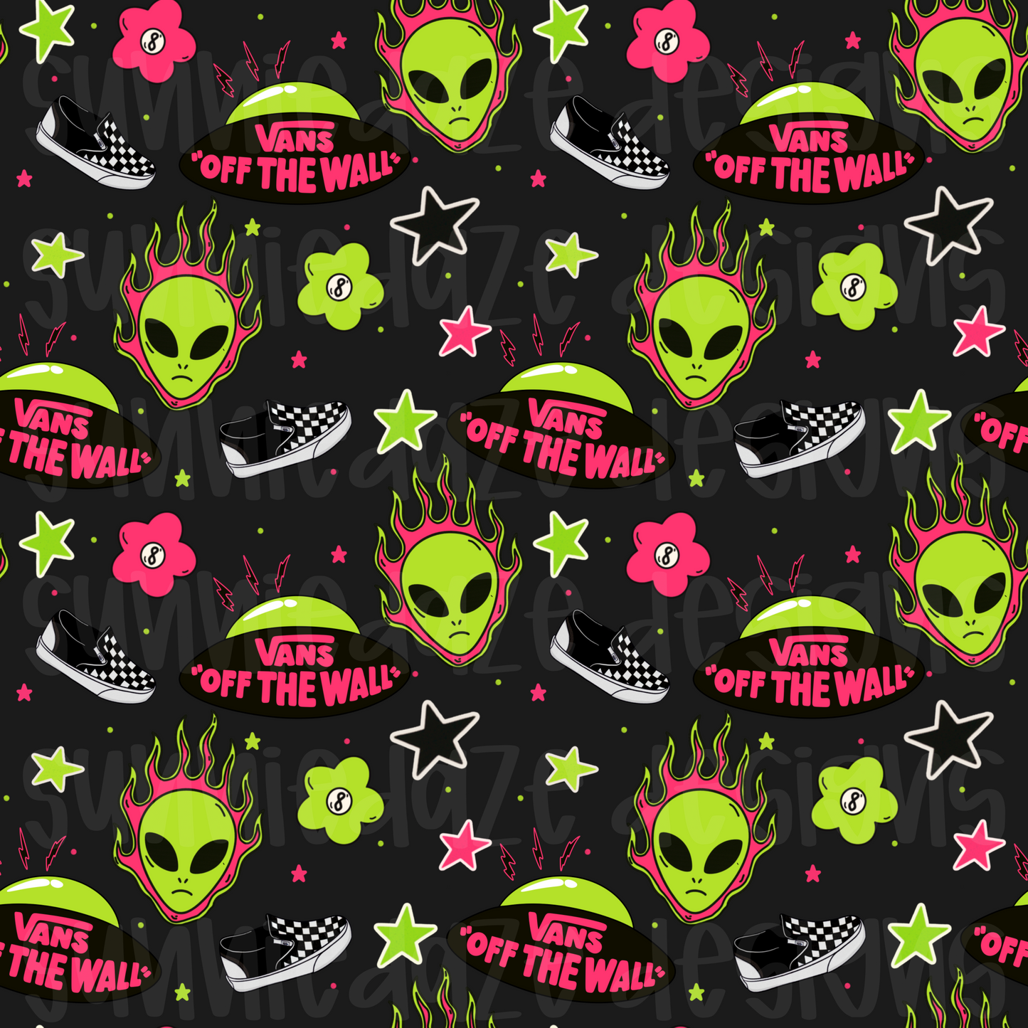 Off the wall alien seamless