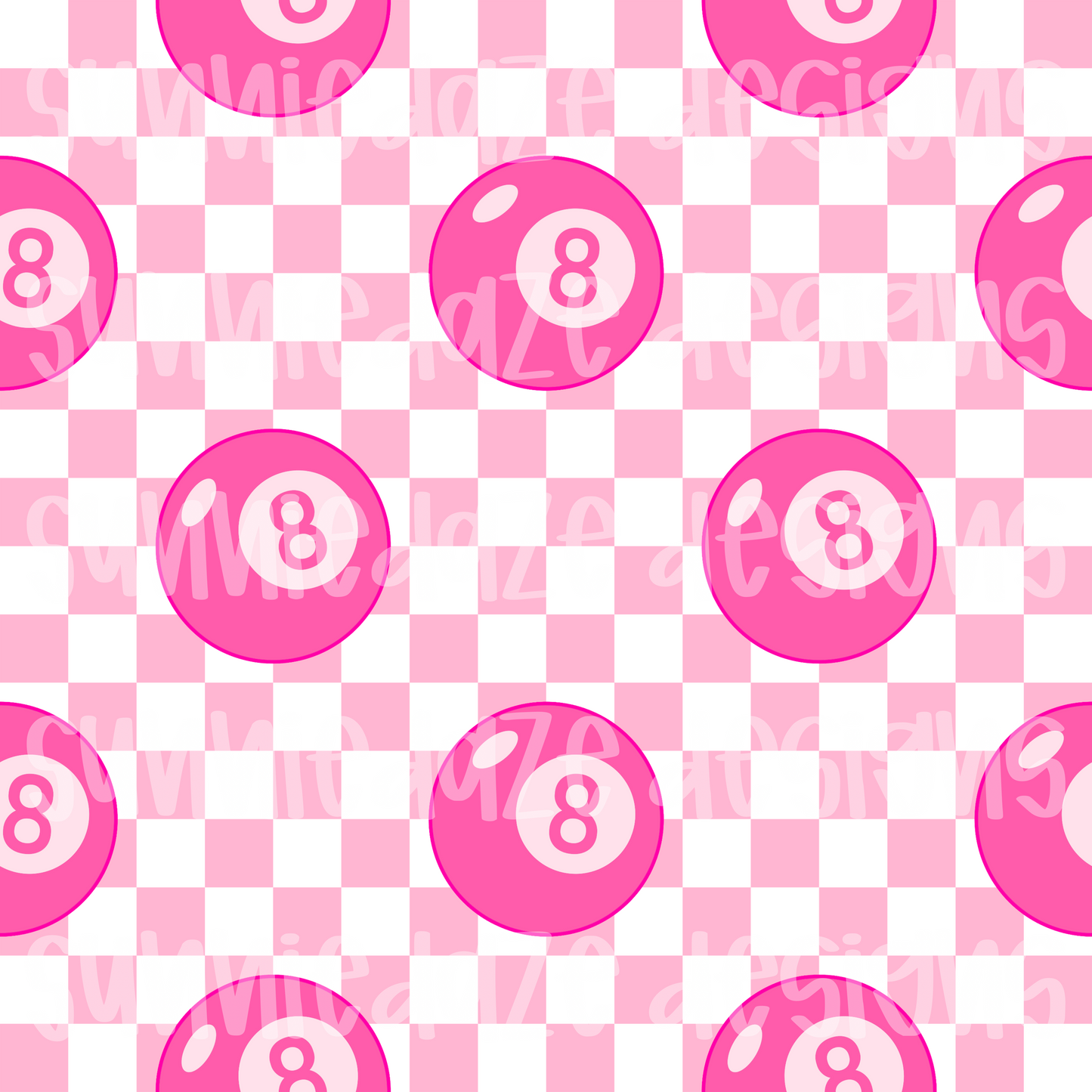 Pink check 8 ball seamless