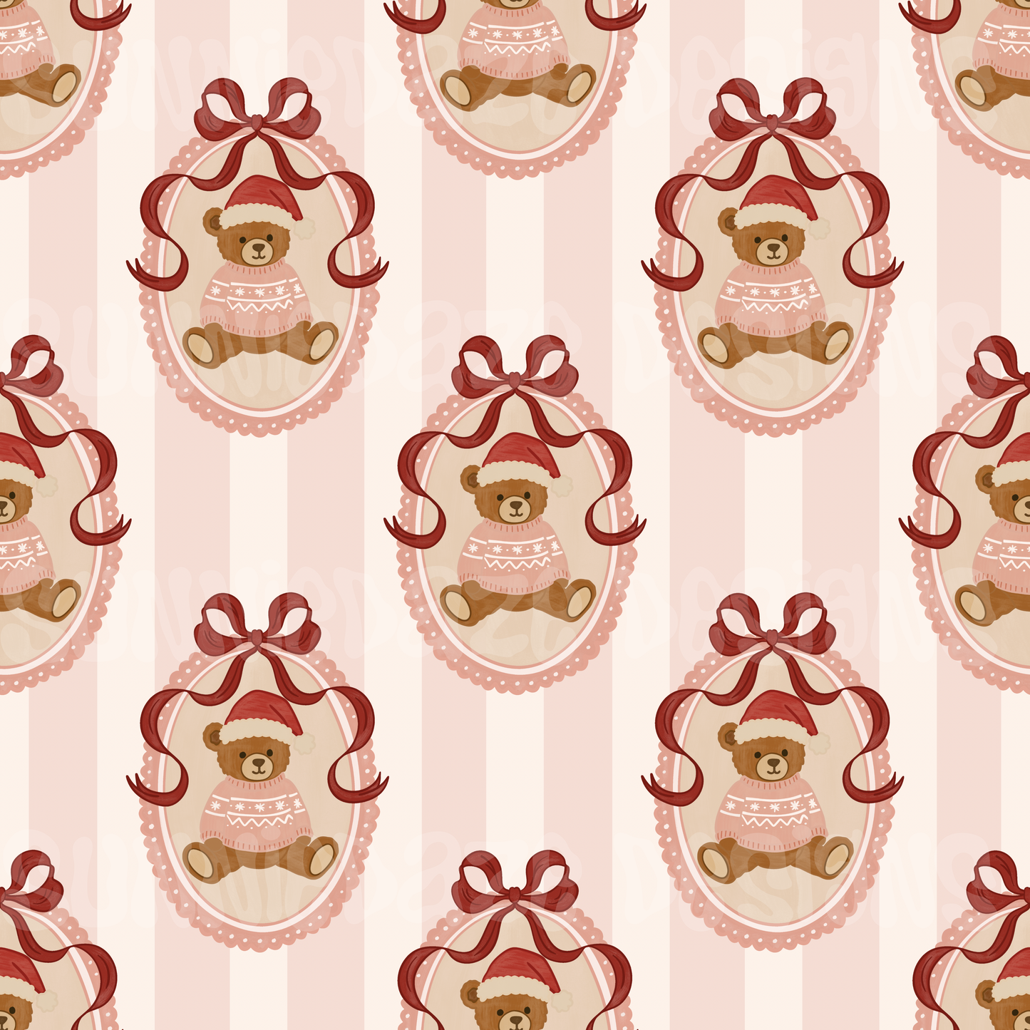 Cutie Christmas bears stripes