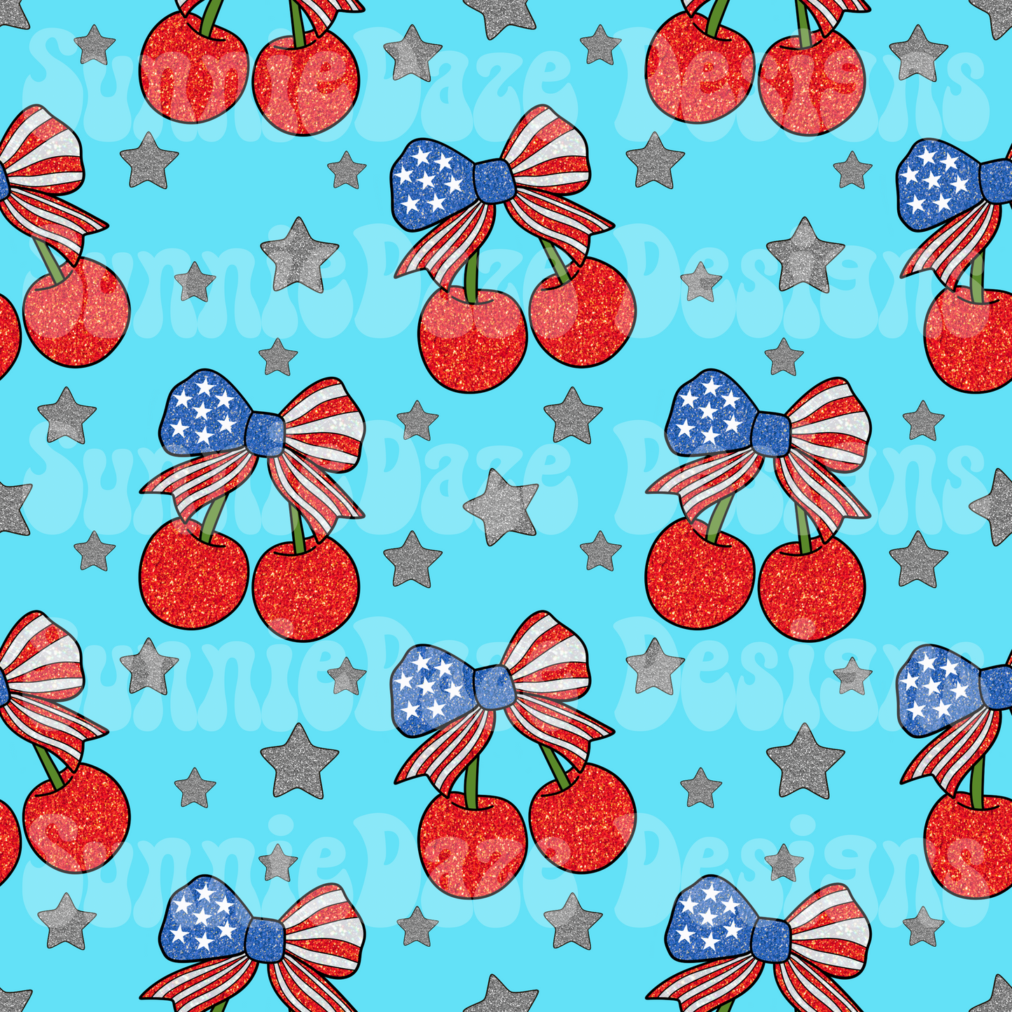 American cherries bright blue background