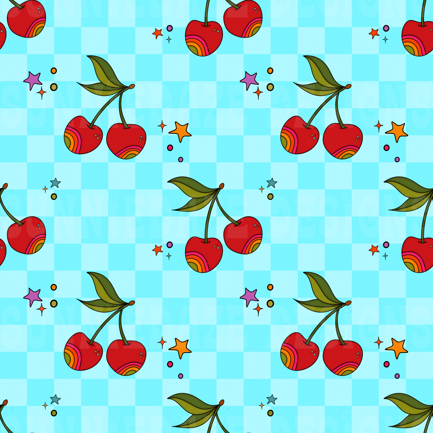 Blue check cherries
