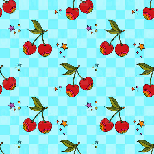 Blue check cherries