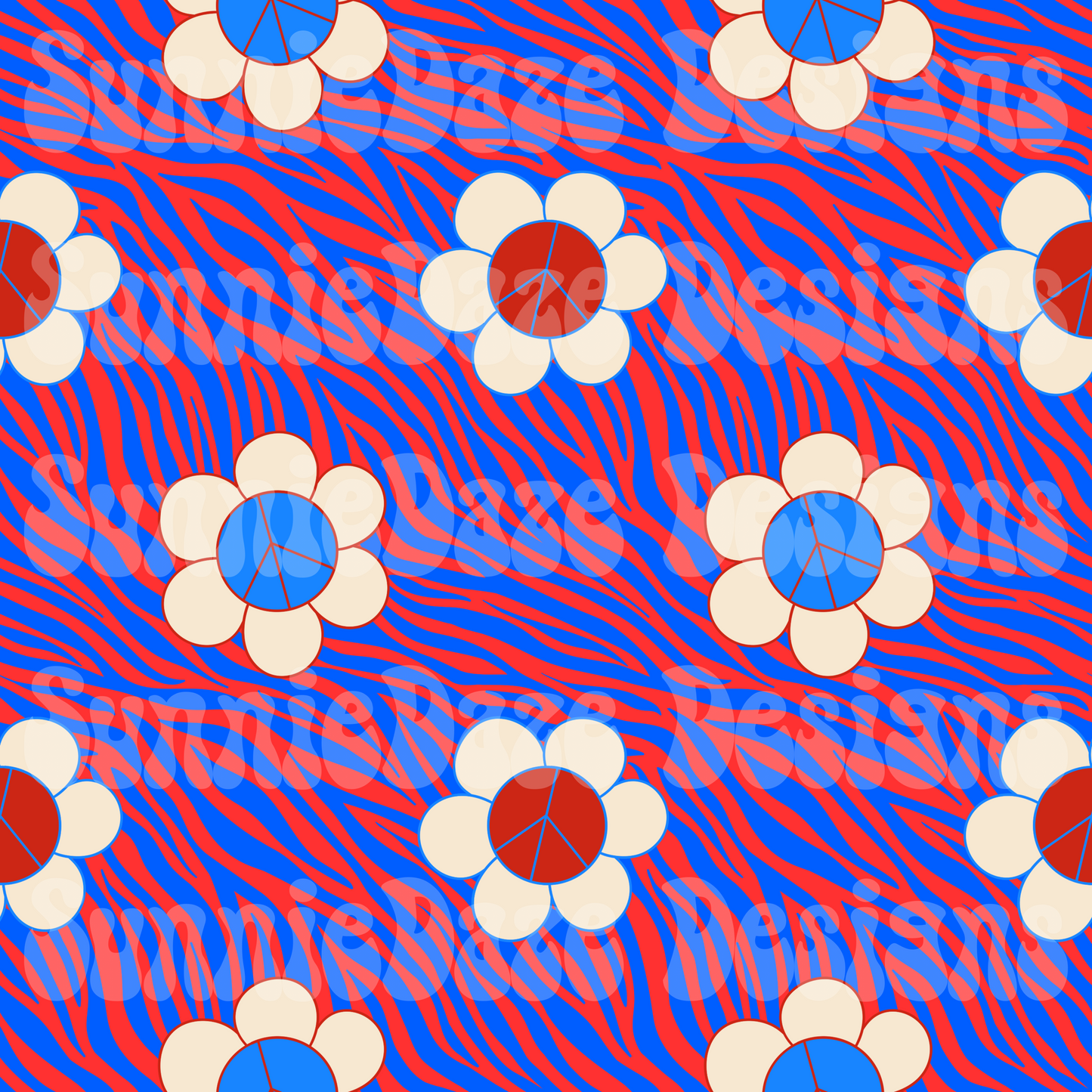 FOJ flower peace sign- zebra