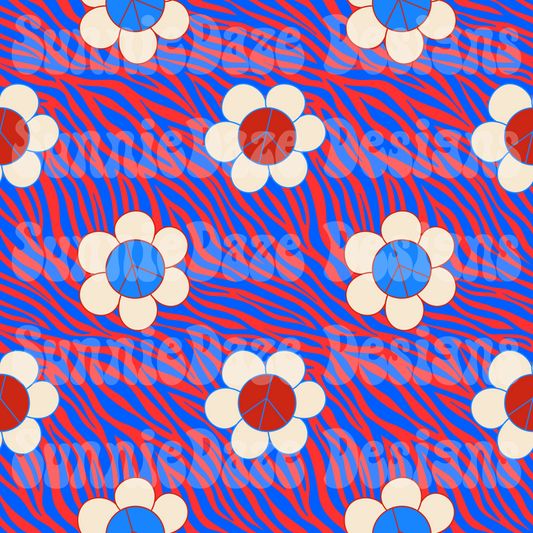 FOJ flower peace sign- zebra
