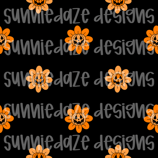 Pumpkin flowers seamless