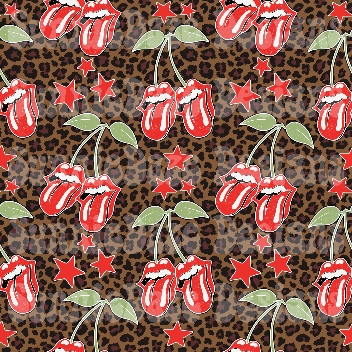 Stones cherries seamless