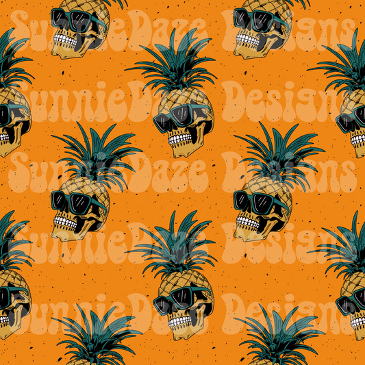 Pineapple skull seamless