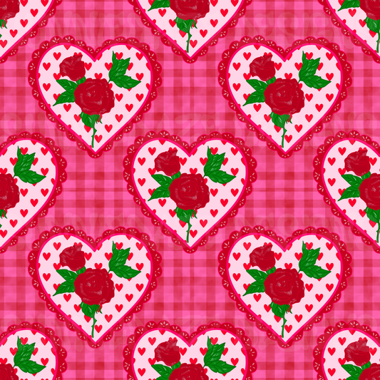 Vintage heart + rose plaid 🥀
