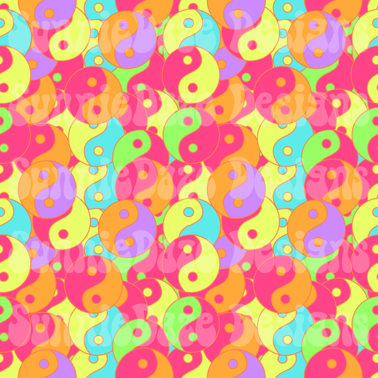 Bright yinyang collage seamless- LIMITED