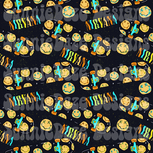 Bands skateboard seamless boy 2