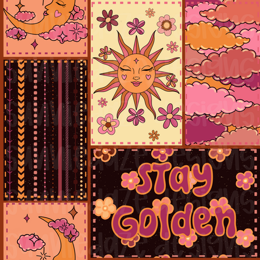 Boho patchwork option 2 (stay golden)