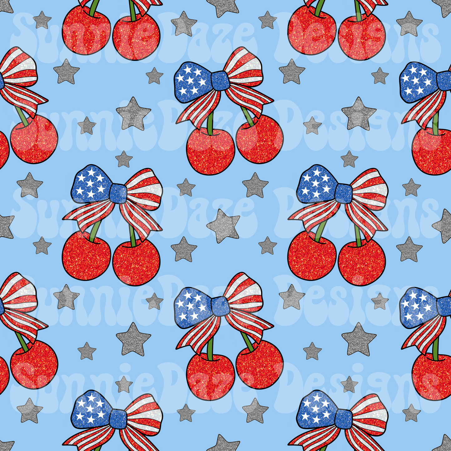 American cherries light blue background