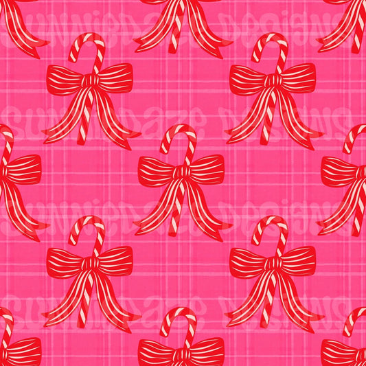 Pink plaid candy canes