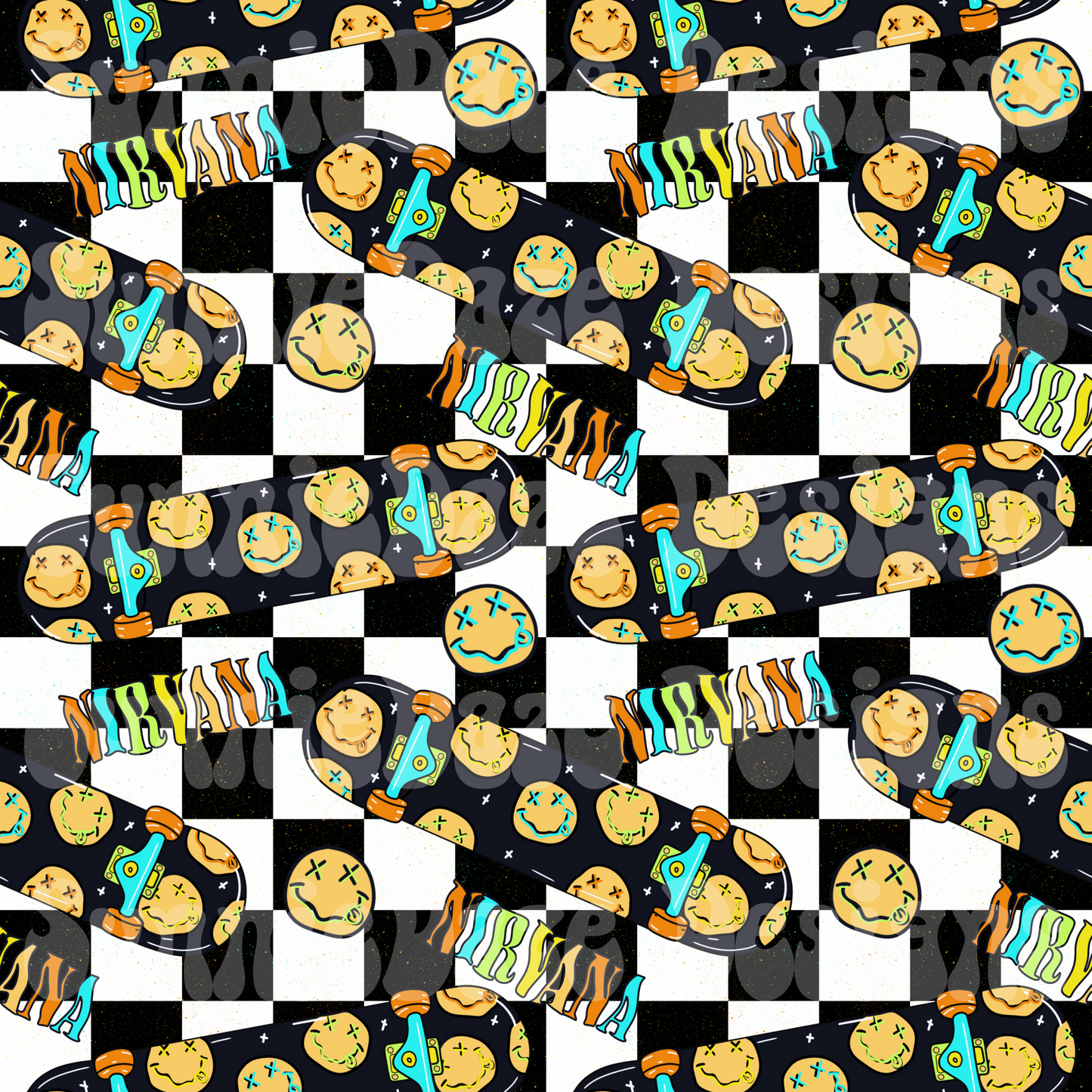 Bands skateboard seamless boy 1