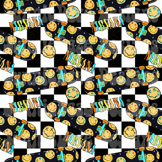 Bands skateboard seamless boy 1