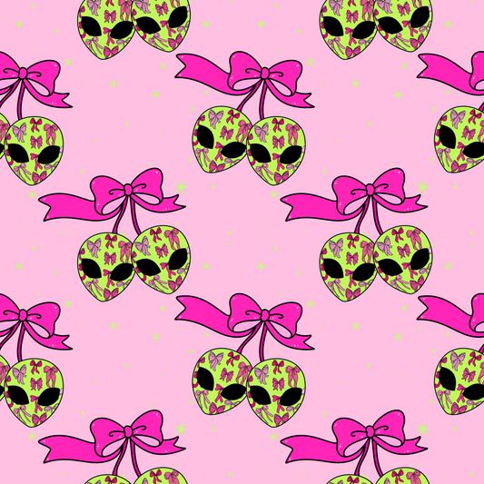 Coquette alien cherries seamless