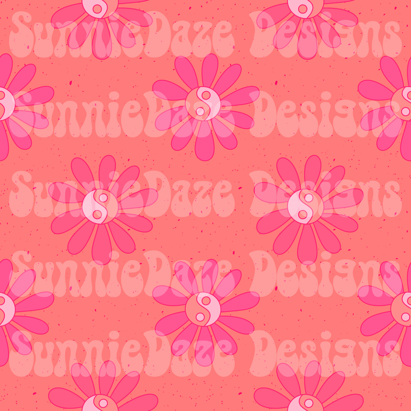 Pink/ peach yinyang flower seamless