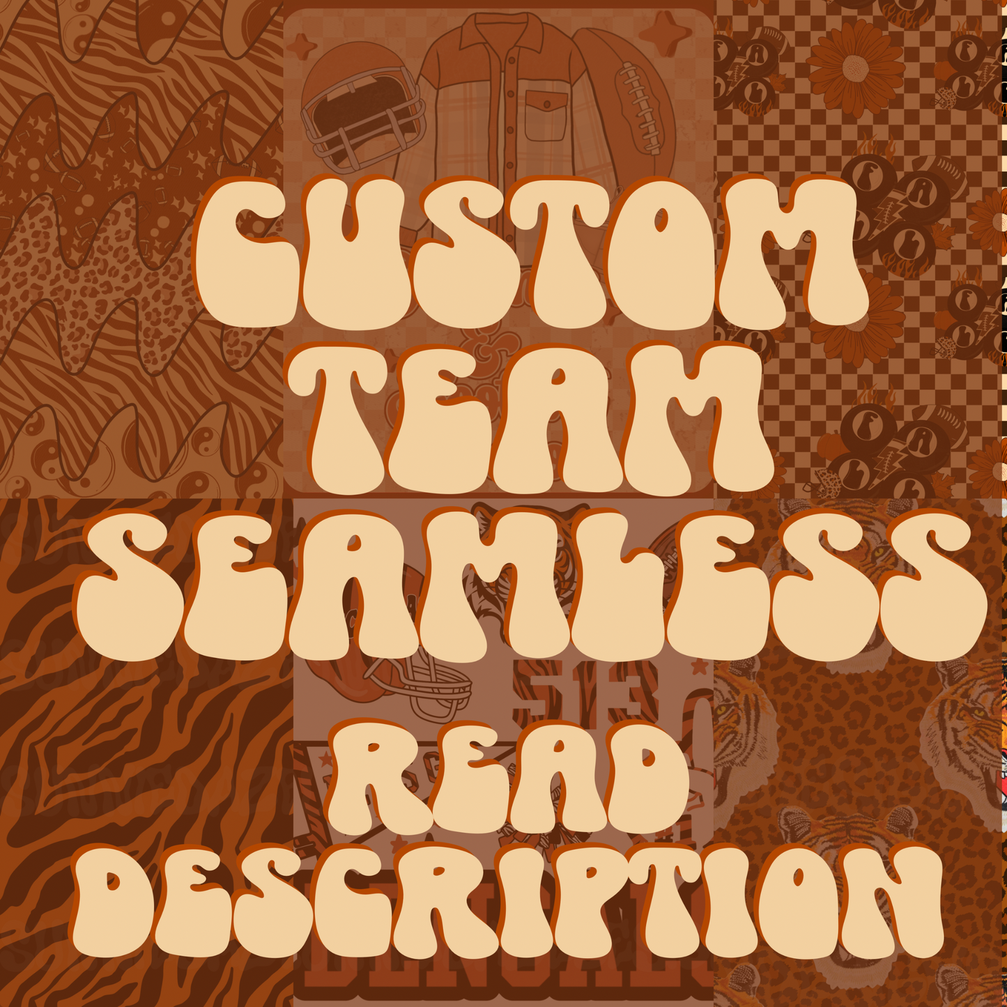 Custom football team seamless & png