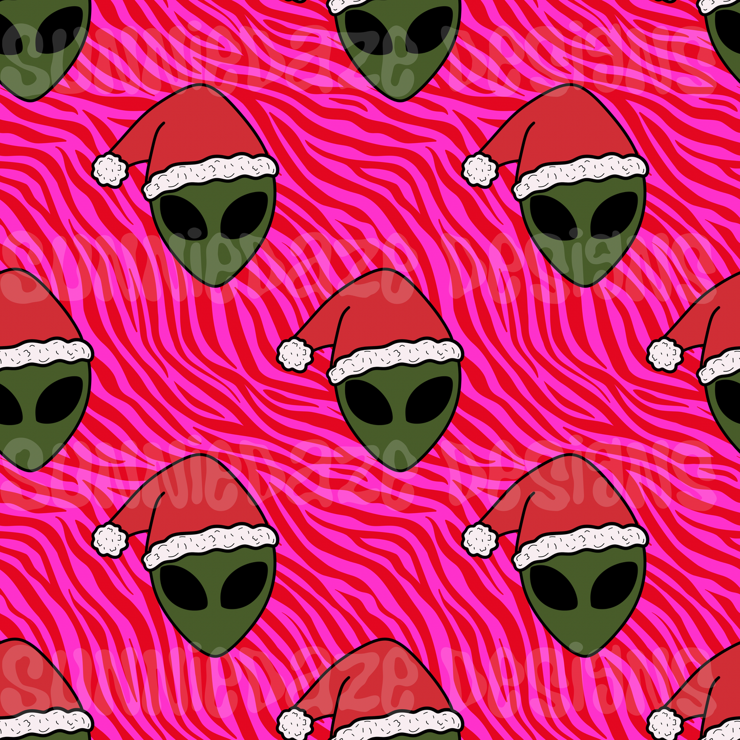 Christmas aliens zebra