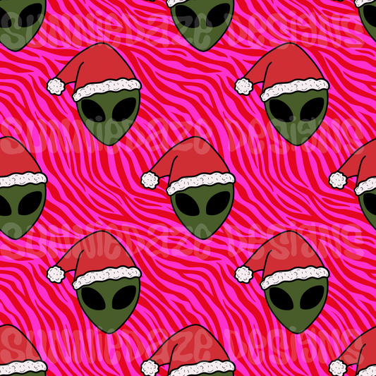 Christmas aliens zebra