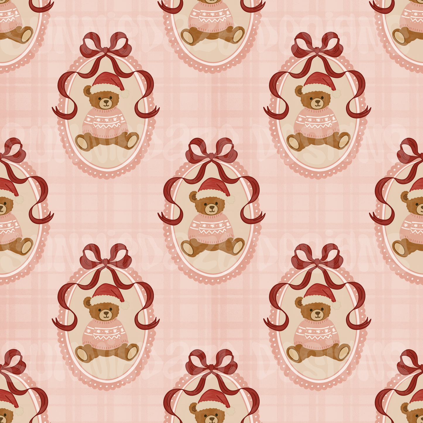 Cutie Christmas bears plaid