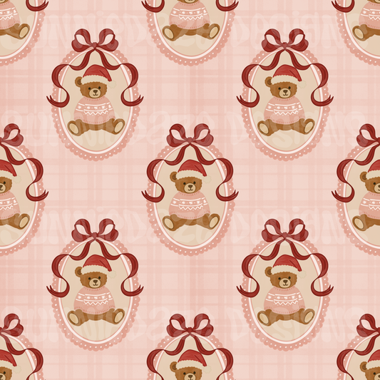 Cutie Christmas bears plaid