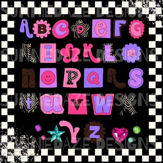 Vibey alpha set • colored + outline