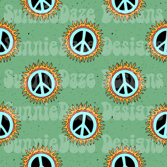 Boy peace signs