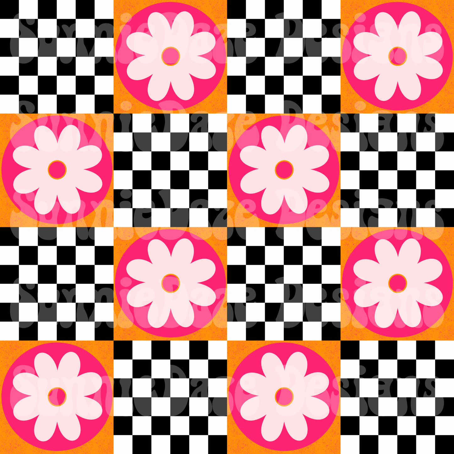 Check flowers seamless