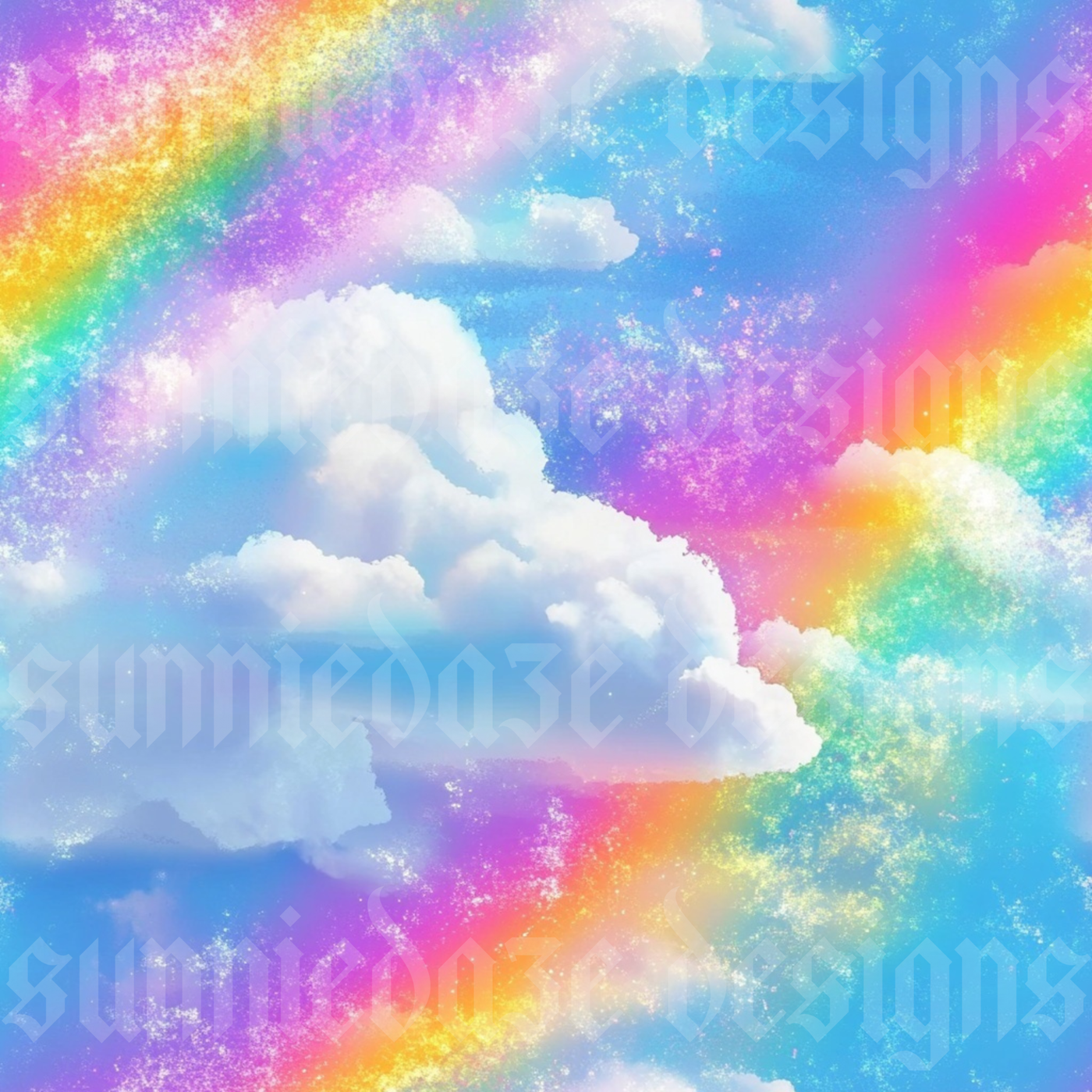 Happy vibez clouds seamless