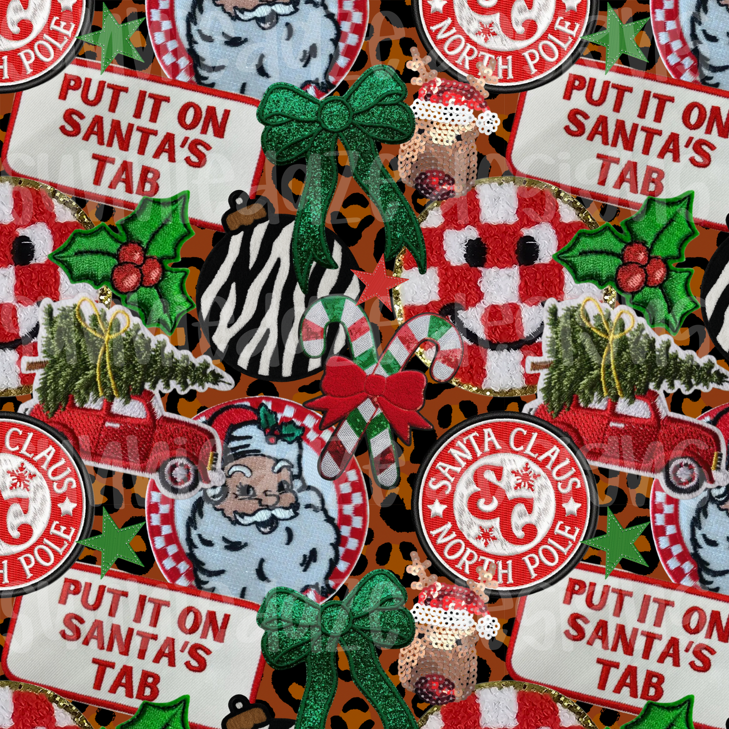 Christmas vibez patches ❤️ leopard