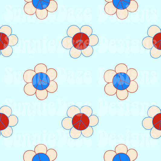 FOJ flower peace signs- blue
