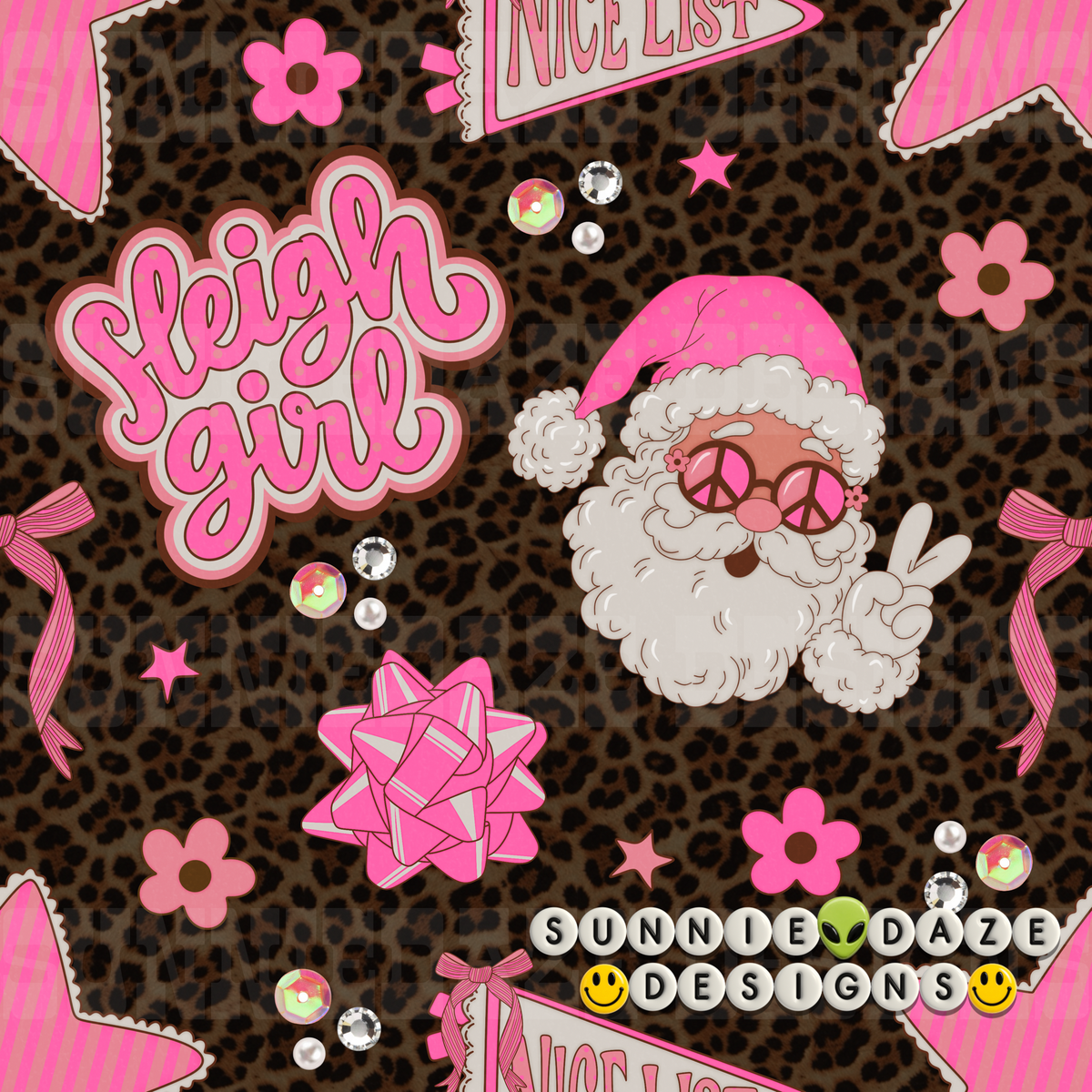 Sleigh girl white Santa