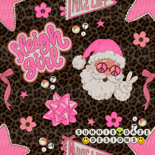 Sleigh girl white Santa