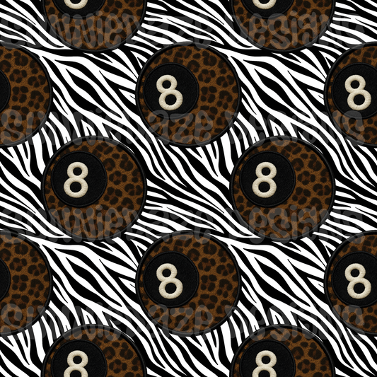 Leopard 8 ball patch/zebra