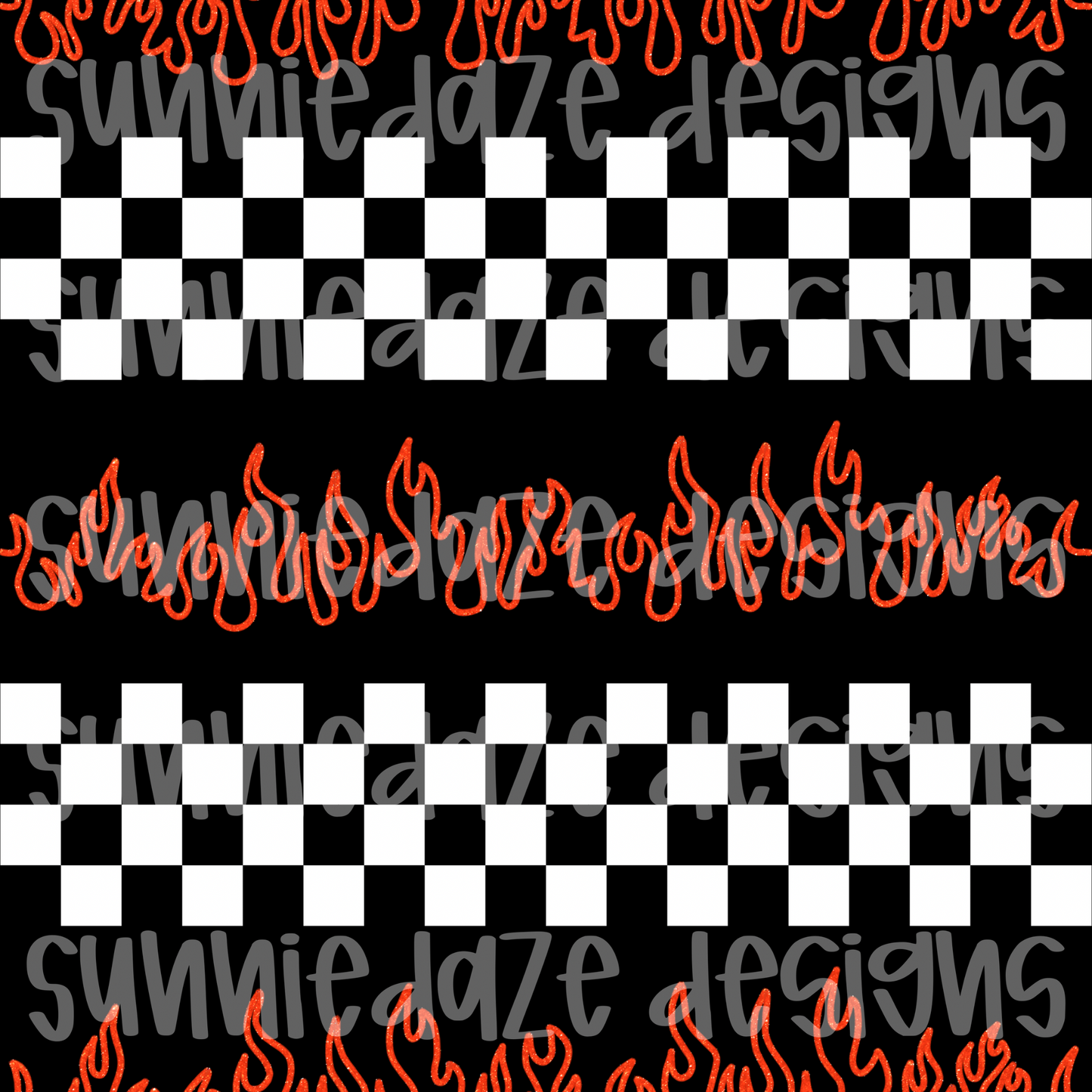 Check & orange flames
