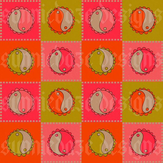 Colorful yin yangs