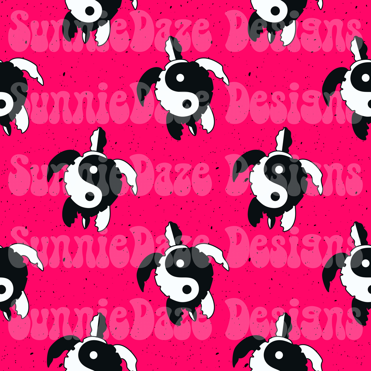 Yin yang turtle seamless pink