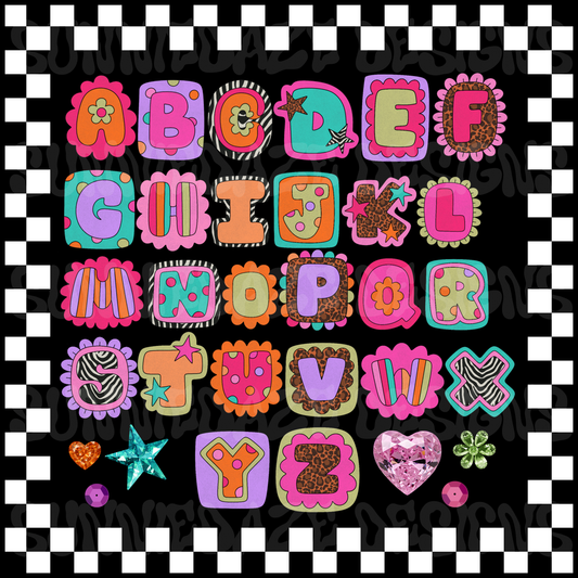 Girly pop alpha set • colored + outline